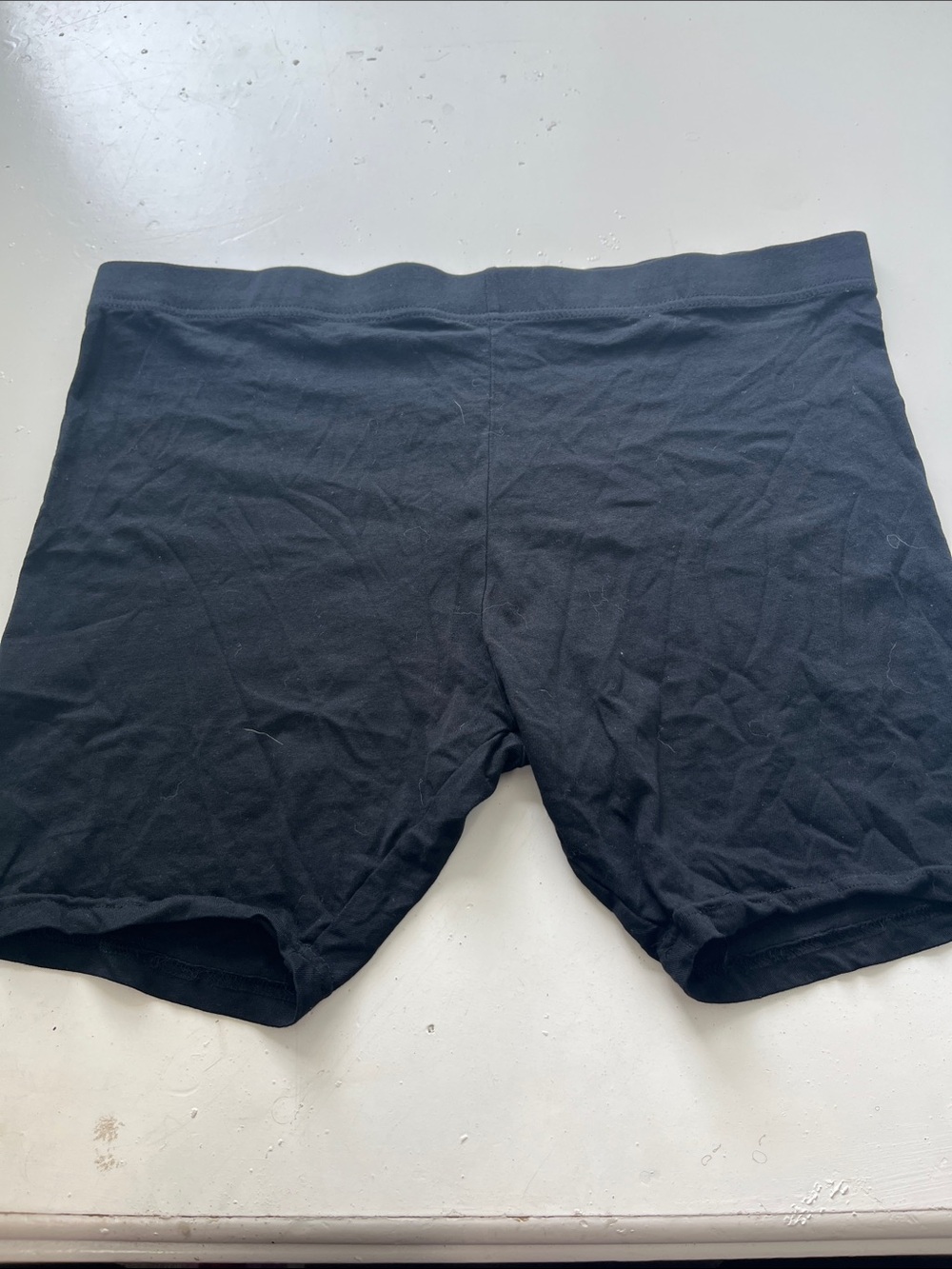Serra XL Black Elastic Waist Pull On Black Biker Shorta Anti Chafe Shorts